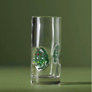 Anthropologie (2) Festive Icon Shot Glass Christmas Tree  -NIB